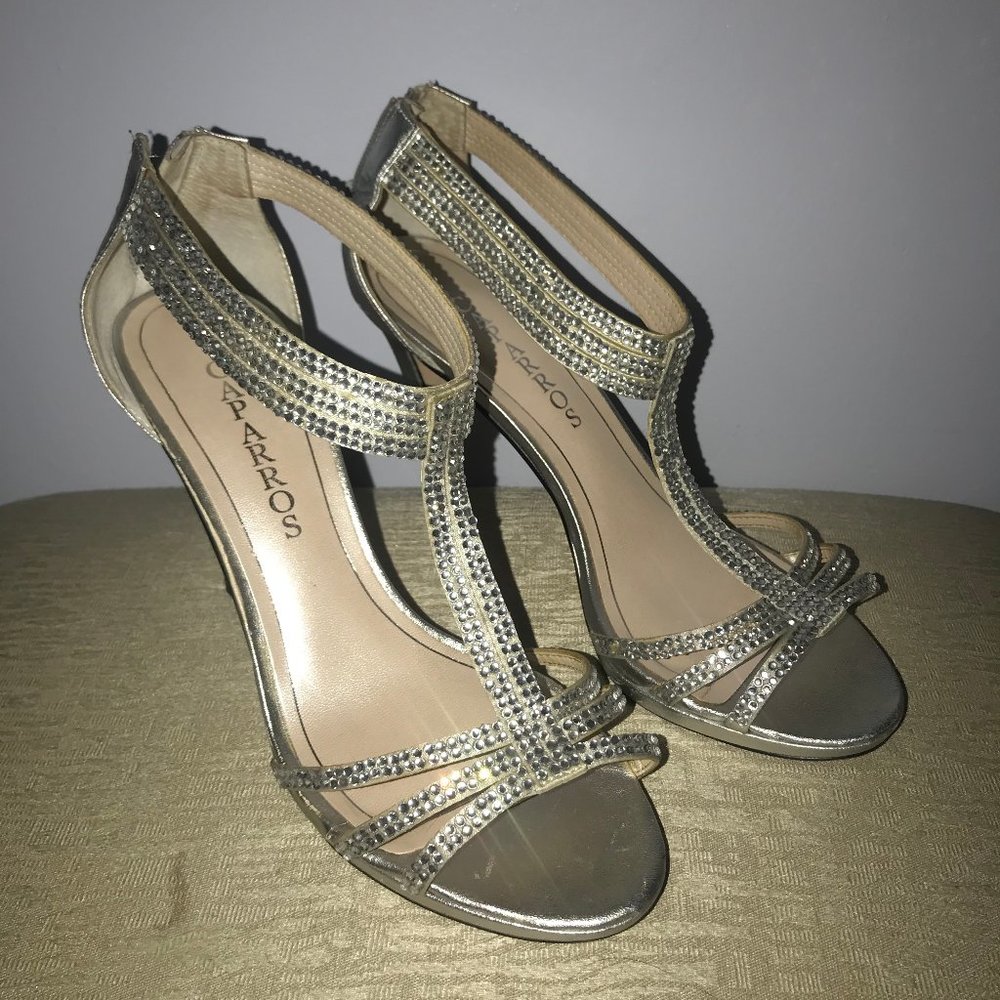 Caparros Silver Rhinestone Heels
